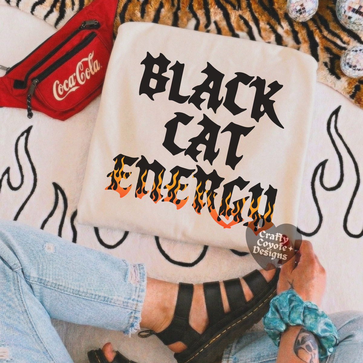 Black Cat Energy Comfort Colors Tee