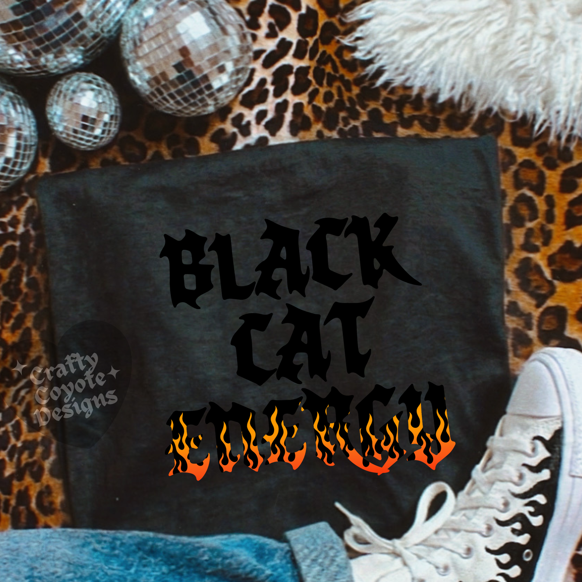 Black Cat Energy Comfort Colors Tee