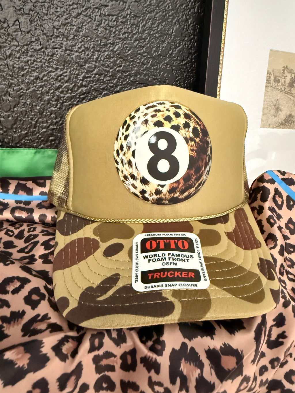 Leopard 8 Ball Trucker
