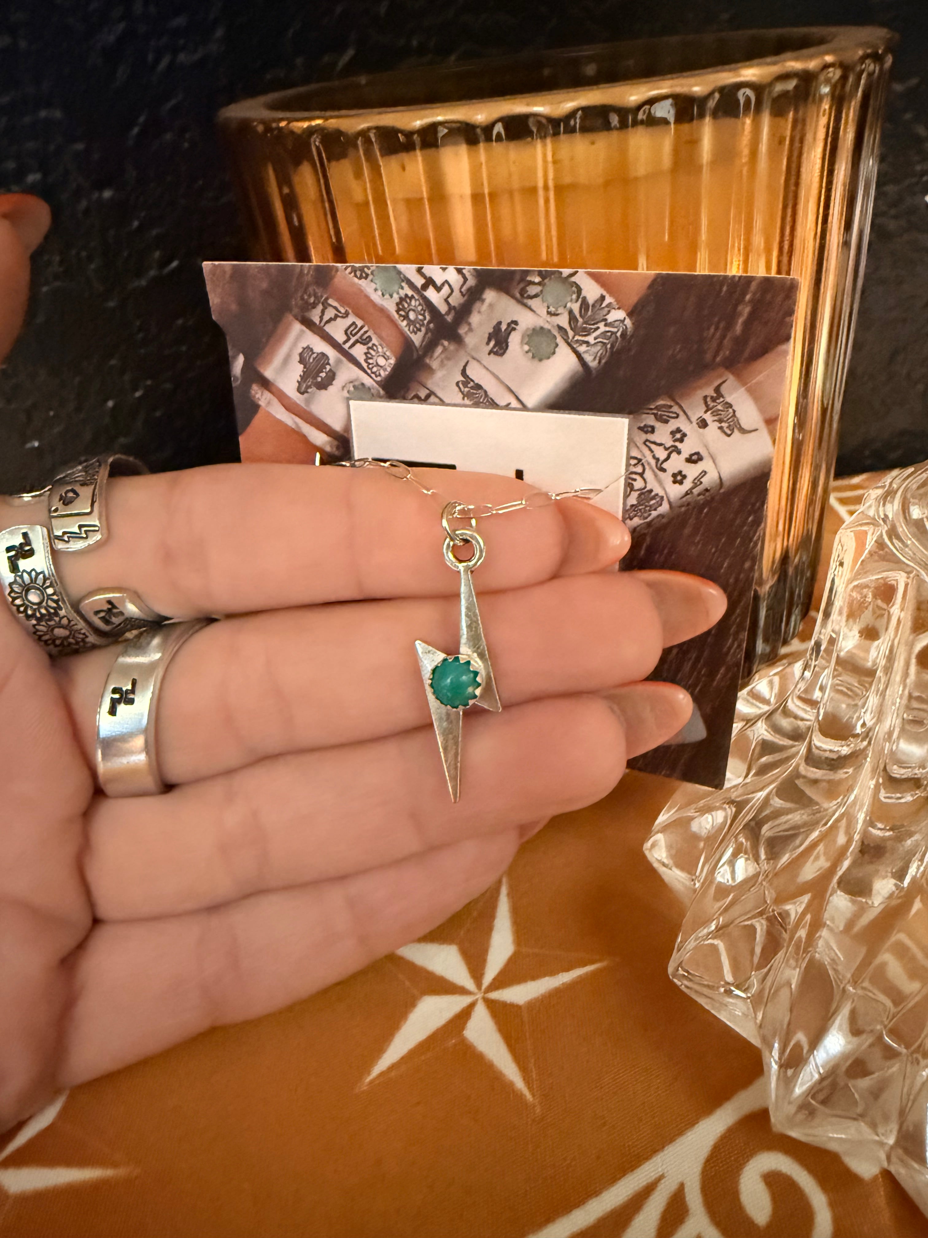 Aluminum Lightning Bolt Necklace